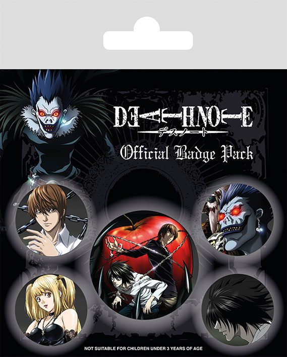 Death Note Pin-Back Buttons 5er-Pack Charaktere