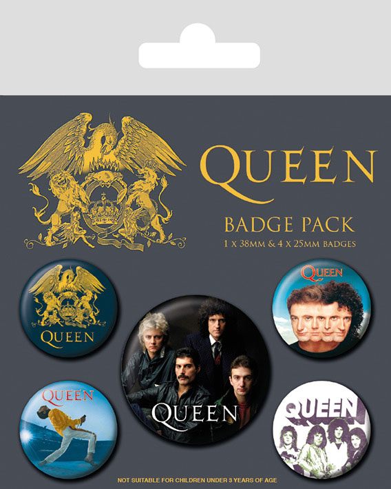 Queen-Pin-Back-Knöpfe, 5er-Pack, klassisch