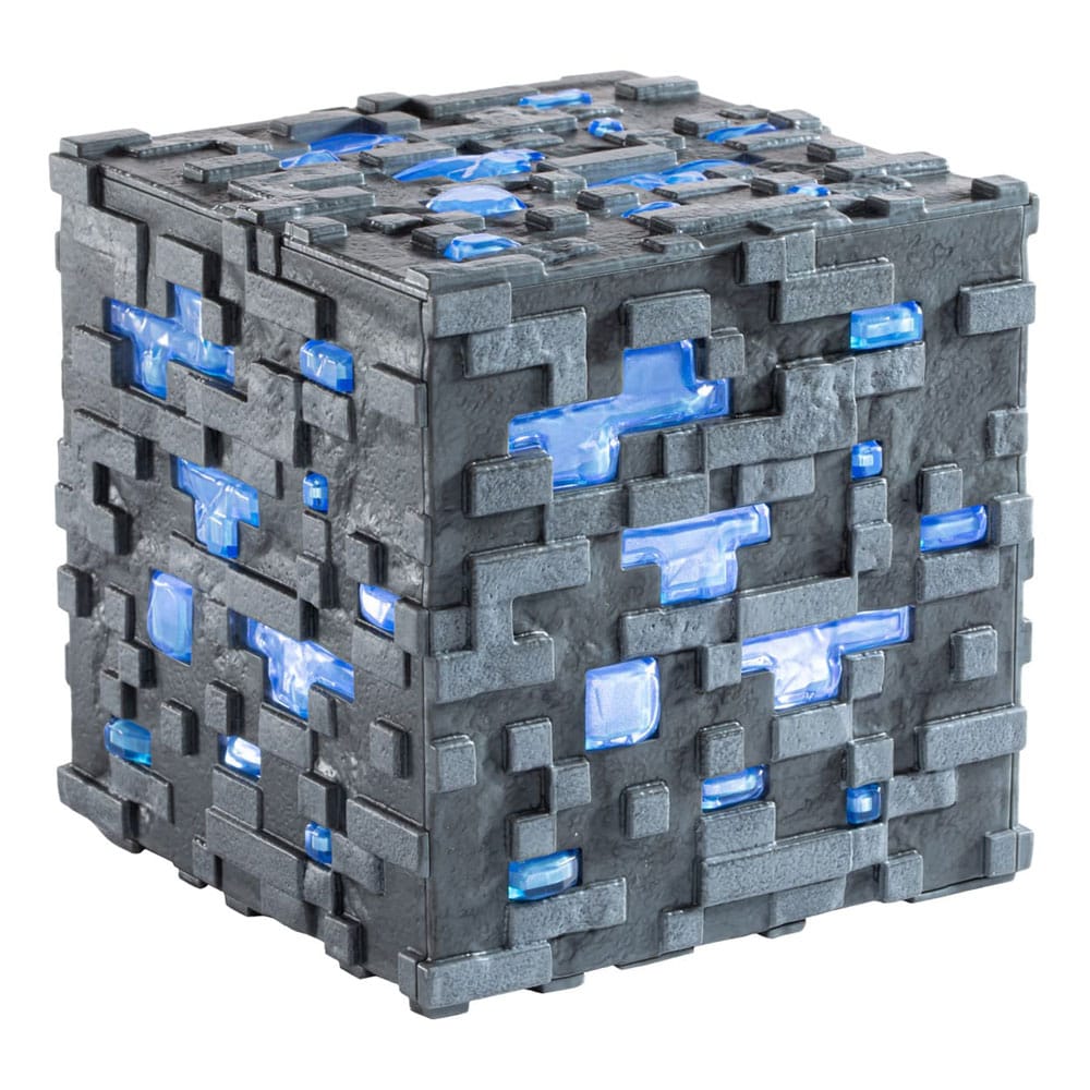 Minecraft-Replik, leuchtender Diamant-Erzwürfel, 10 cm