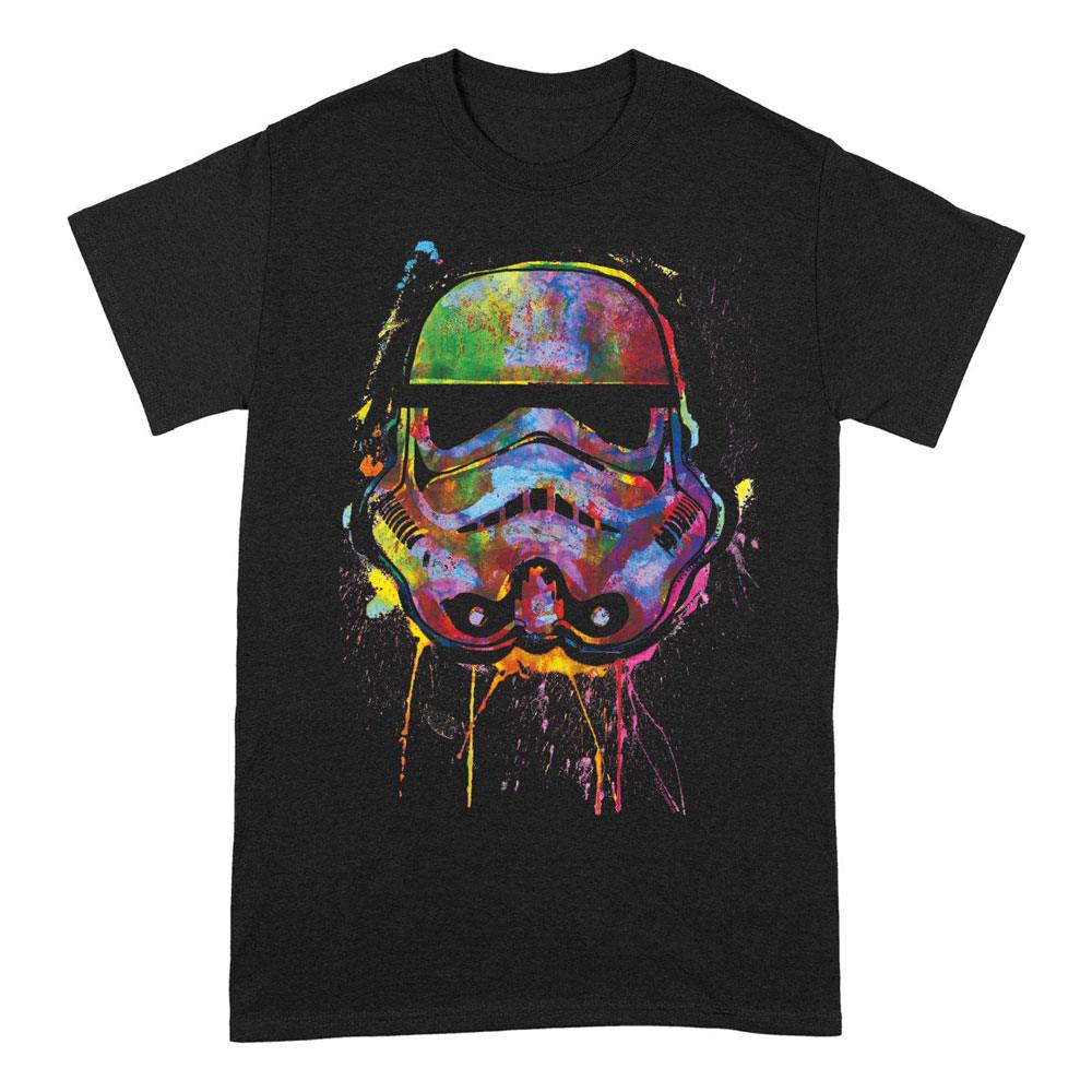 Star Wars T-Shirt mit Farbspritzern und Helm, Größe M