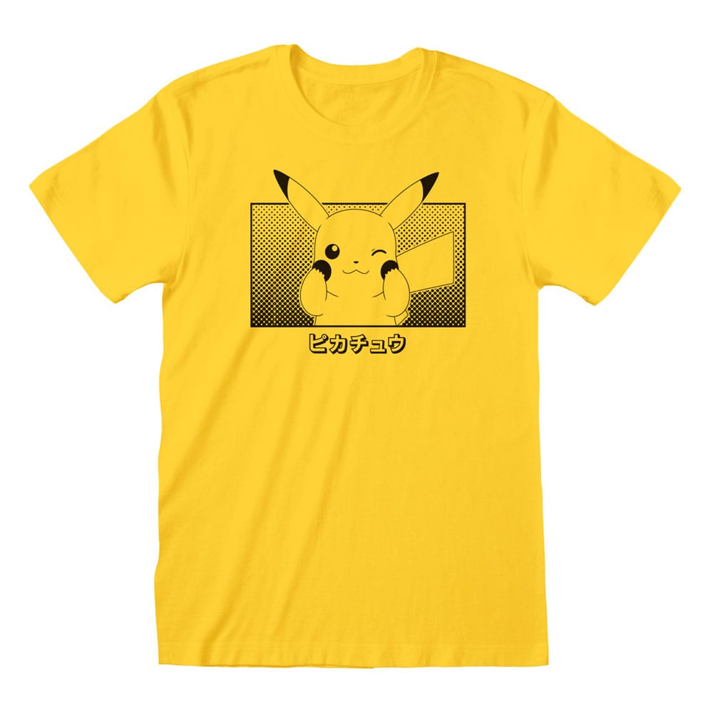 Pokemon T-Shirt Pikachu Katakana Größe M