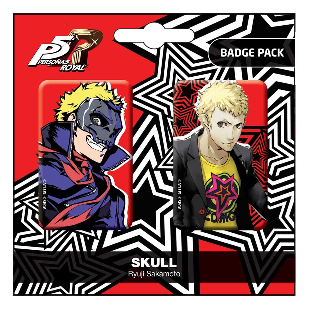 Persona 5 Royal Pin Badges 2er-Pack Totenkopf / Ryui Sakamoto