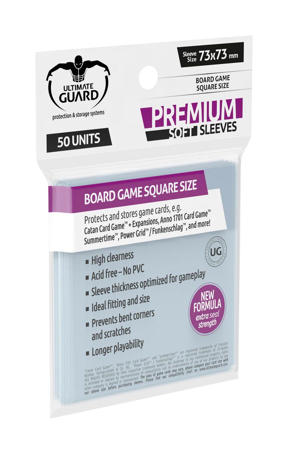 Ultimate Guard Premium Soft Sleeves für Brettspielkarten, quadratisch (50)