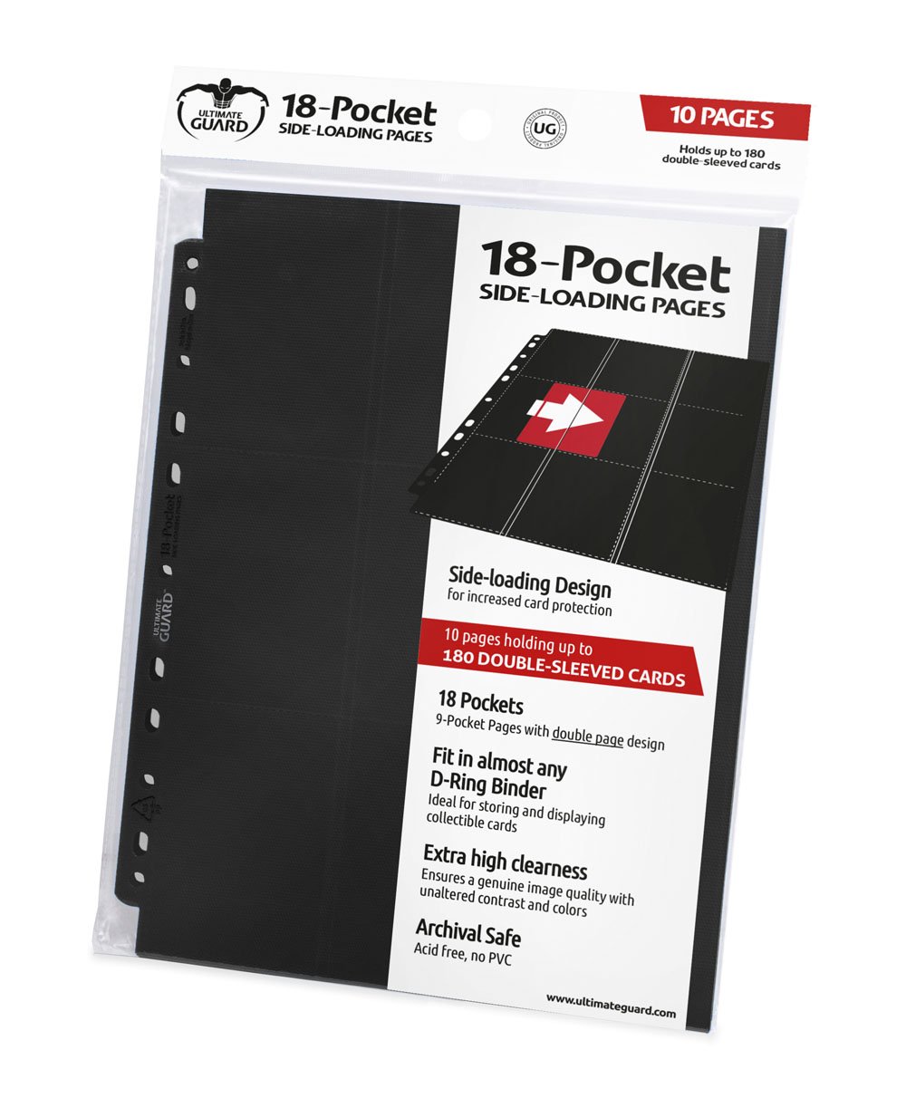 Ultimate Guard 18-Pocket-Seiten, seitlich einladbar, Schwarz (10)