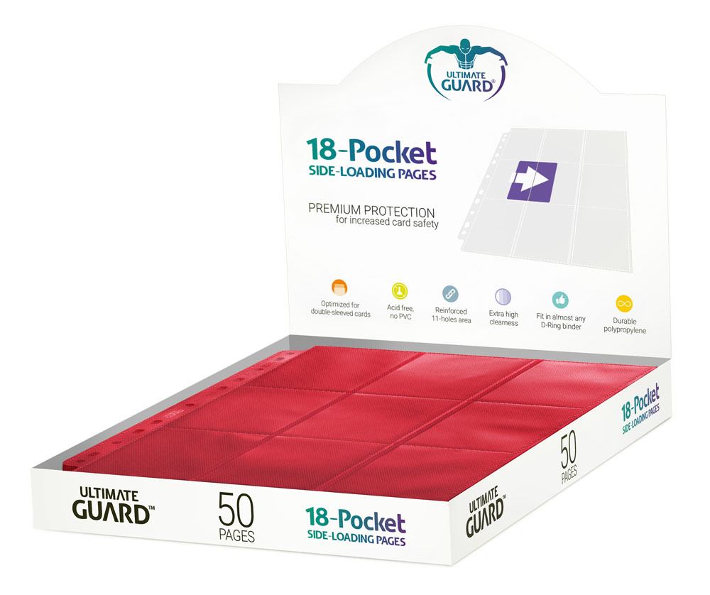 Ultimate Guard 18-Pocket-Seiten, seitlich einladbar, Rot (50)