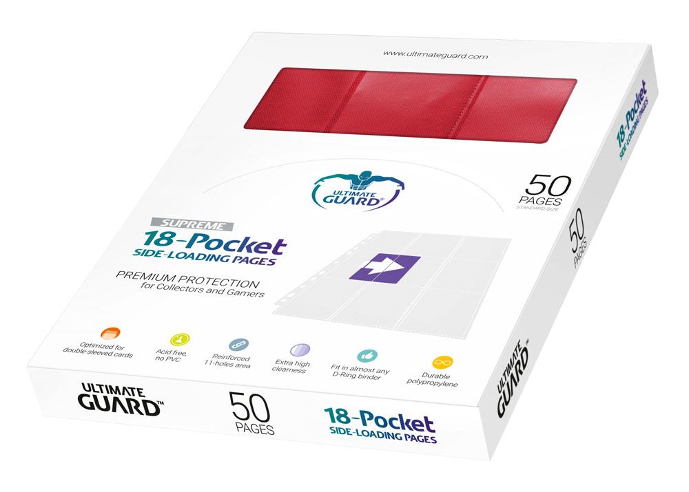 Ultimate Guard 18-Pocket-Seiten, seitlich einladbar, Rot (50)