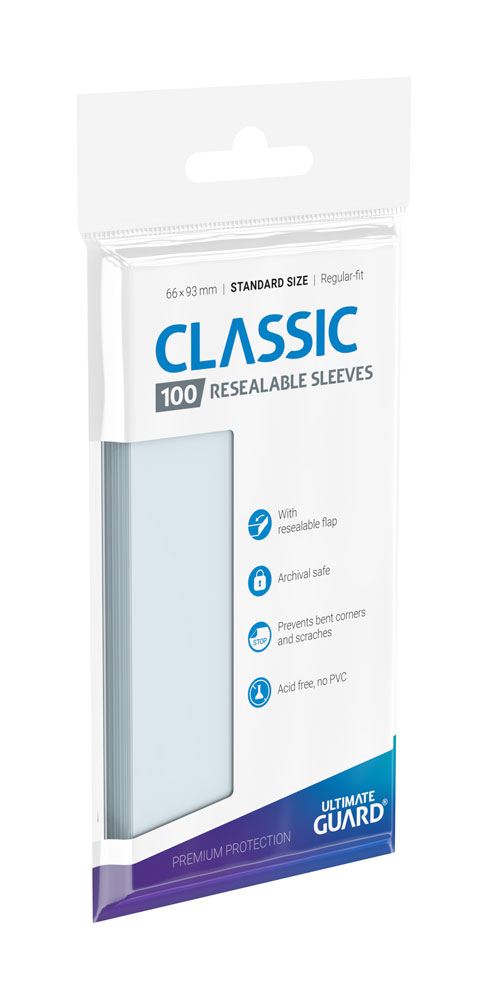 Ultimate Guard Classic Sleeves wiederverschließbar, Standardgröße, transparent (100)
