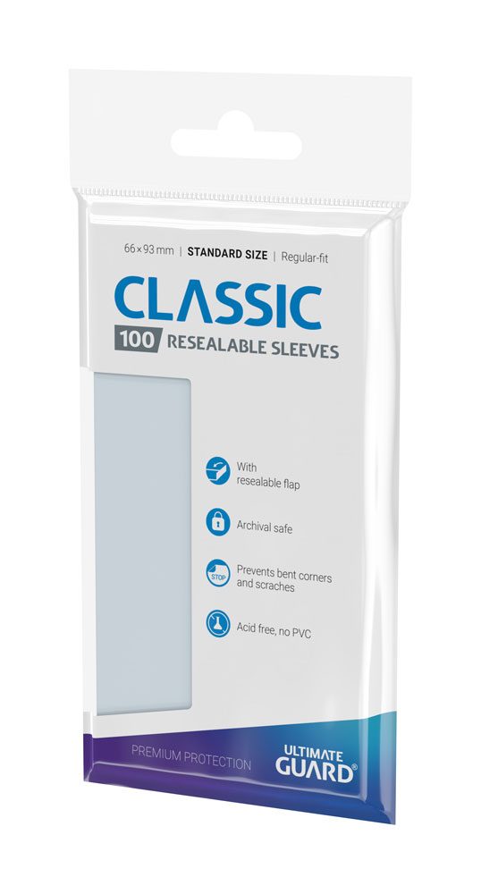 Ultimate Guard Classic Sleeves wiederverschließbar, Standardgröße, transparent (100)