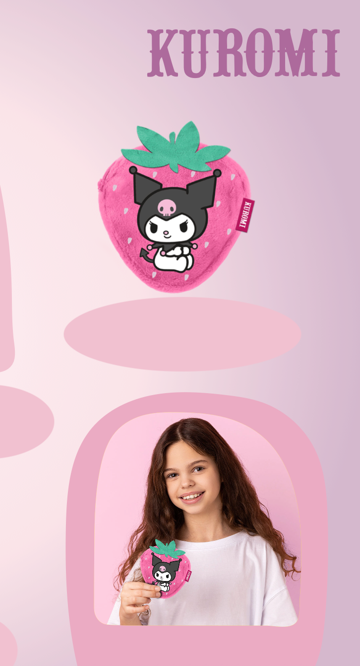 KUROMI - Strawberry - Fur Coin Purse '12x11x2cm'