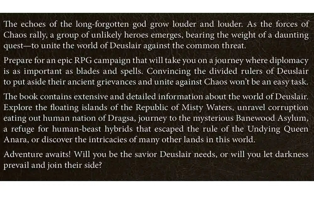 THE WORLD OF DEUSLAIR: RPG CAMPAIGN