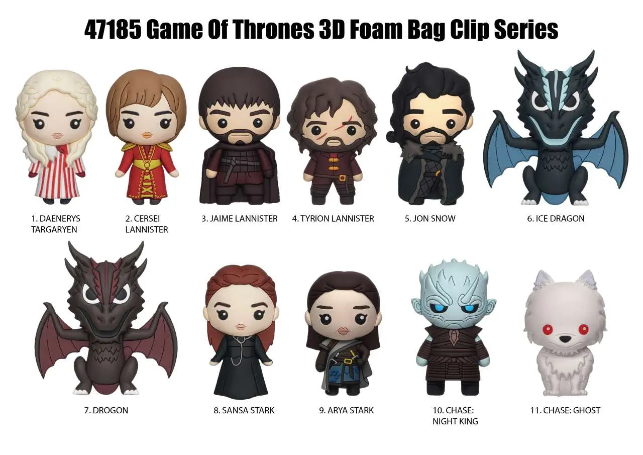 GAME OF THRONES SERIES 3D FOAM BAG CLIP SERIES 1
