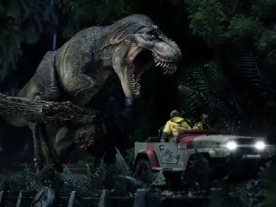 JURASSIC PARK DEMI ART T-REX ATTACKS 1/20 STATUE