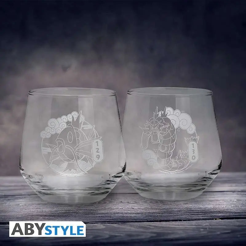 POKEMON MAGIKARP & GYARADOS GLASS SET (2)