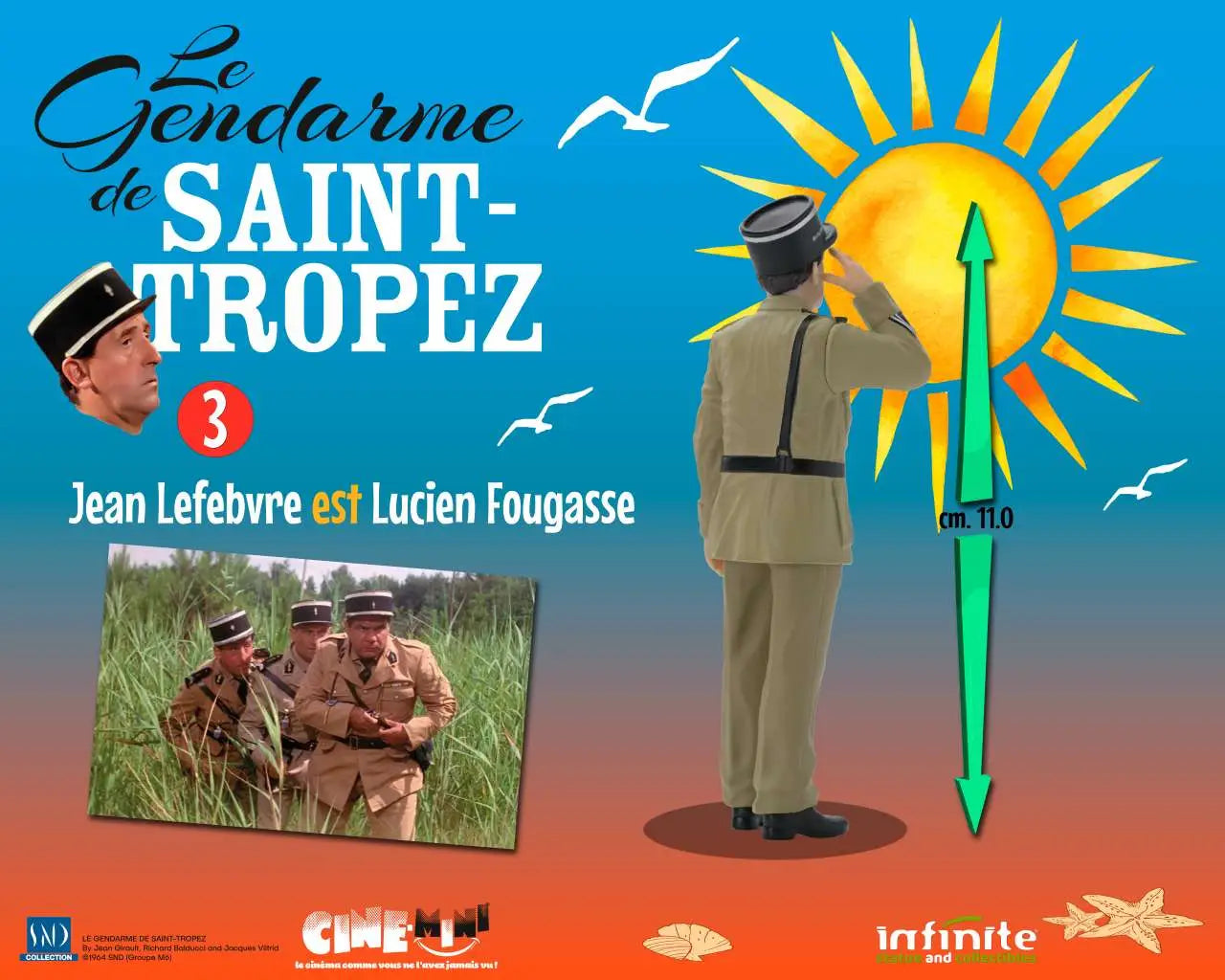 LE GENDARME DE SAINT-TROPEZ #3 JEAN LEFEBVRE EST LUCIEN FOUGASSE CINE-MINI PVC