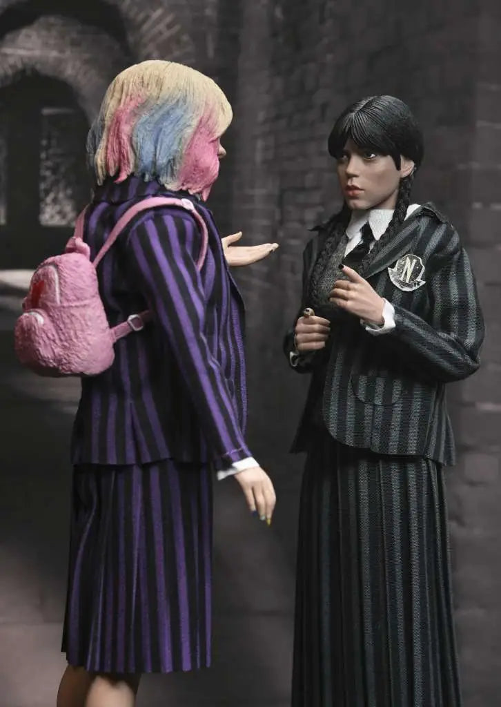 WEDNESDAY ENID & WEDNESDAY NEVERMORE UNIFORM 2-PACK CLOTHED AF