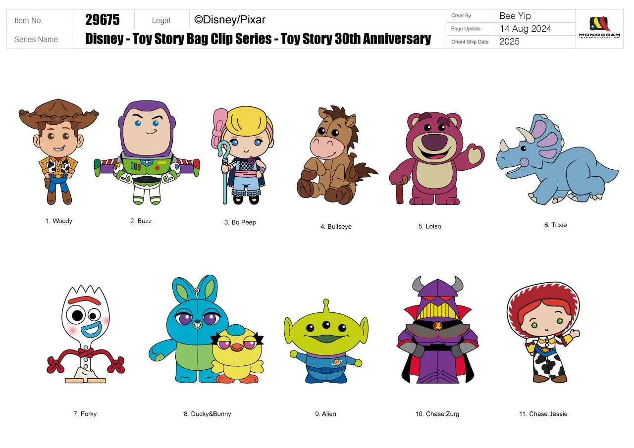 TOY STORY 30TH ANNIVERSARY BAG CLIP BLIND BOX DISPLAY(24)