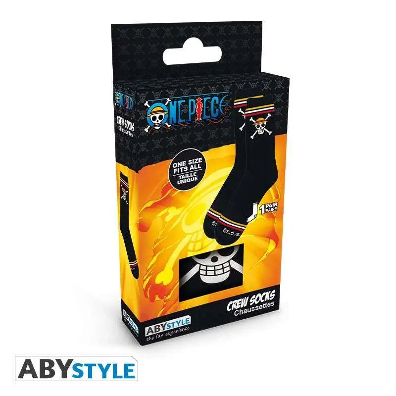 ONE PIECE SKULL SOCKS BLACK