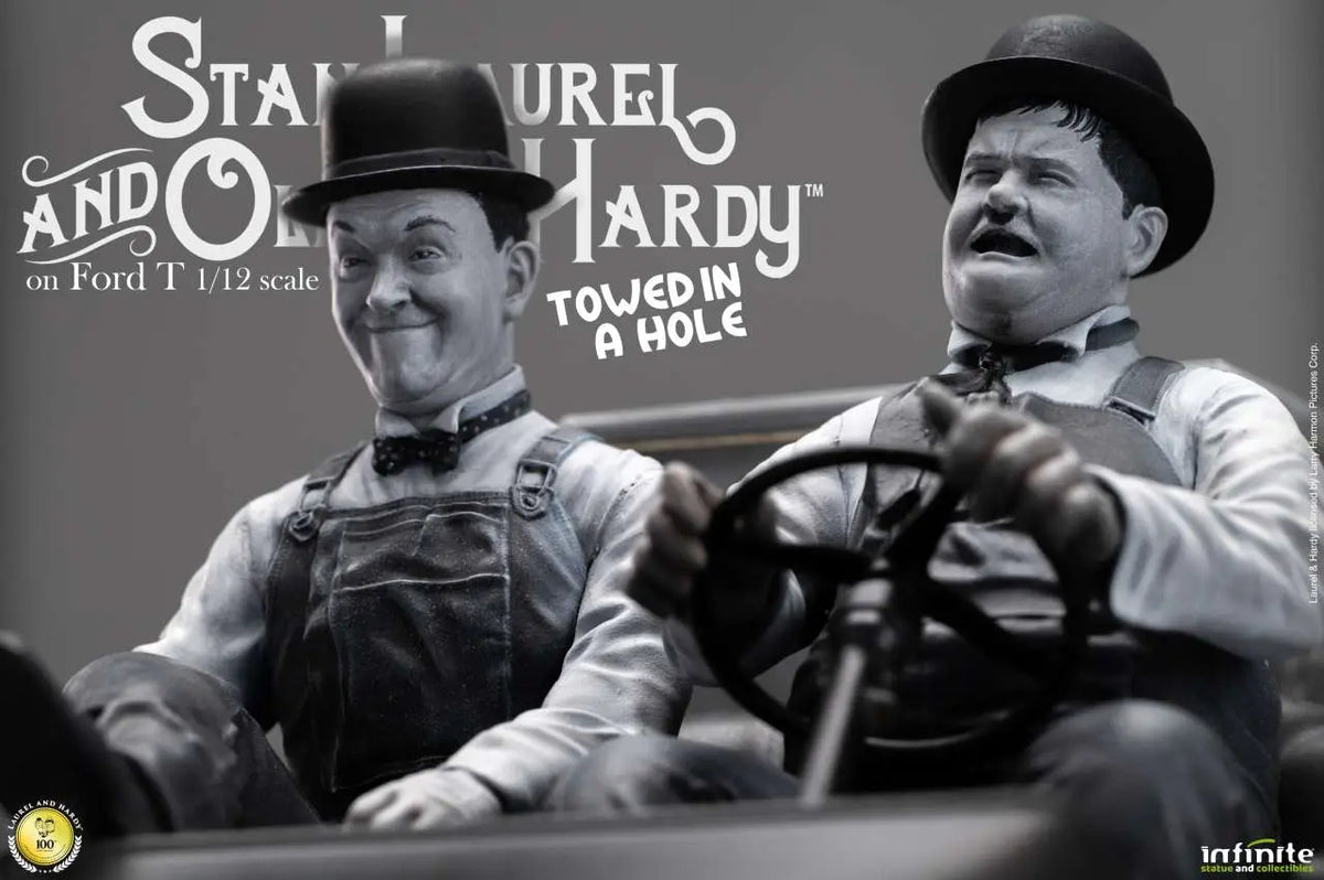 LAUREL & HARDY TOWED IN A HOLE FORD T 1/12 SCALE