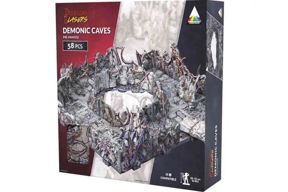 DUNGEONS & LASERS DEMONIC CAVES PRISMACAST PRE-PAINTED TERRAINS