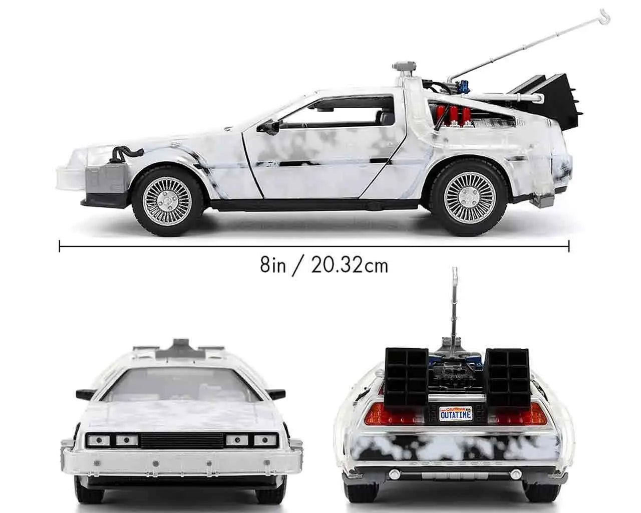 BACK TO THE FUTURE PART I - 1982 DE LOREAN DMC 12 WITH FROST EFFECT - 1:24 DIE-CAST MODEL LIMITED EDITION