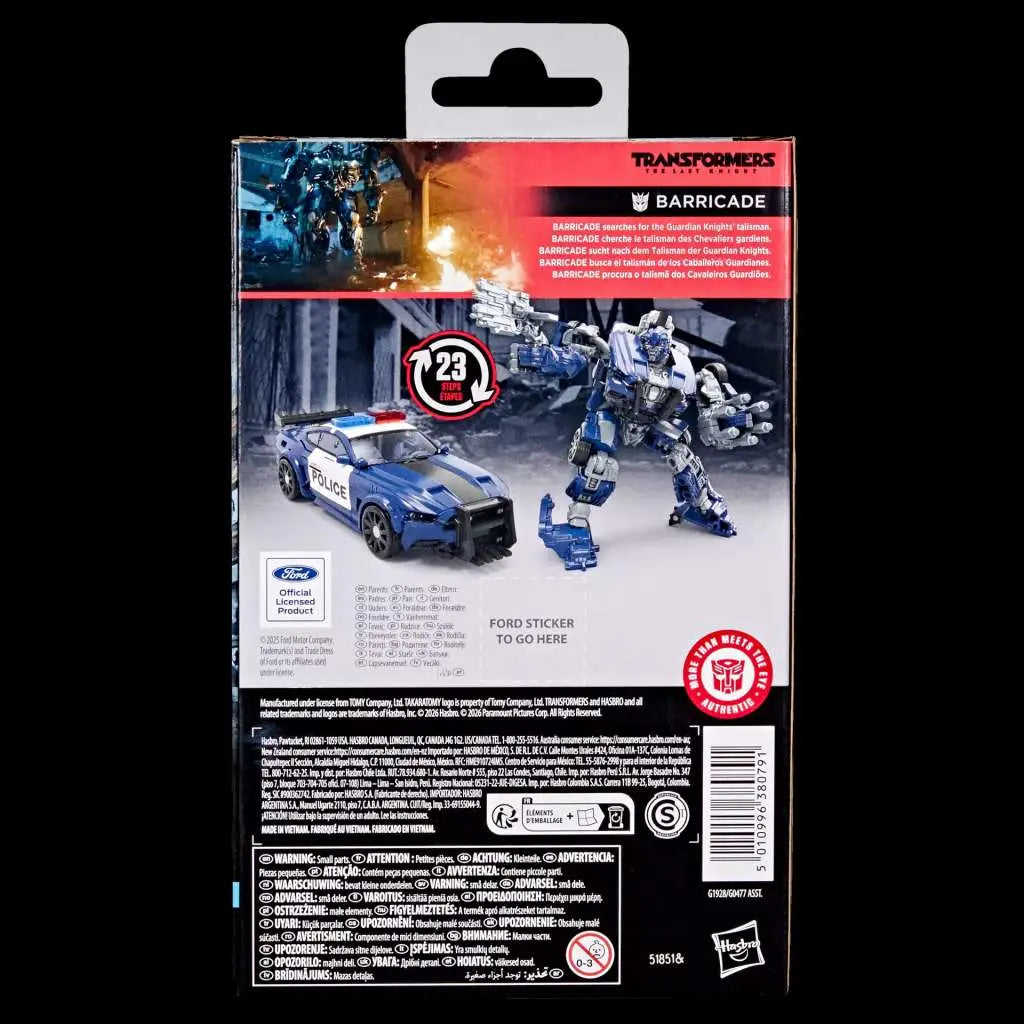 TRANSFORMERS STUDIO SERIES THE LAST KNIGHT BARRICADE ACTION FIGURE