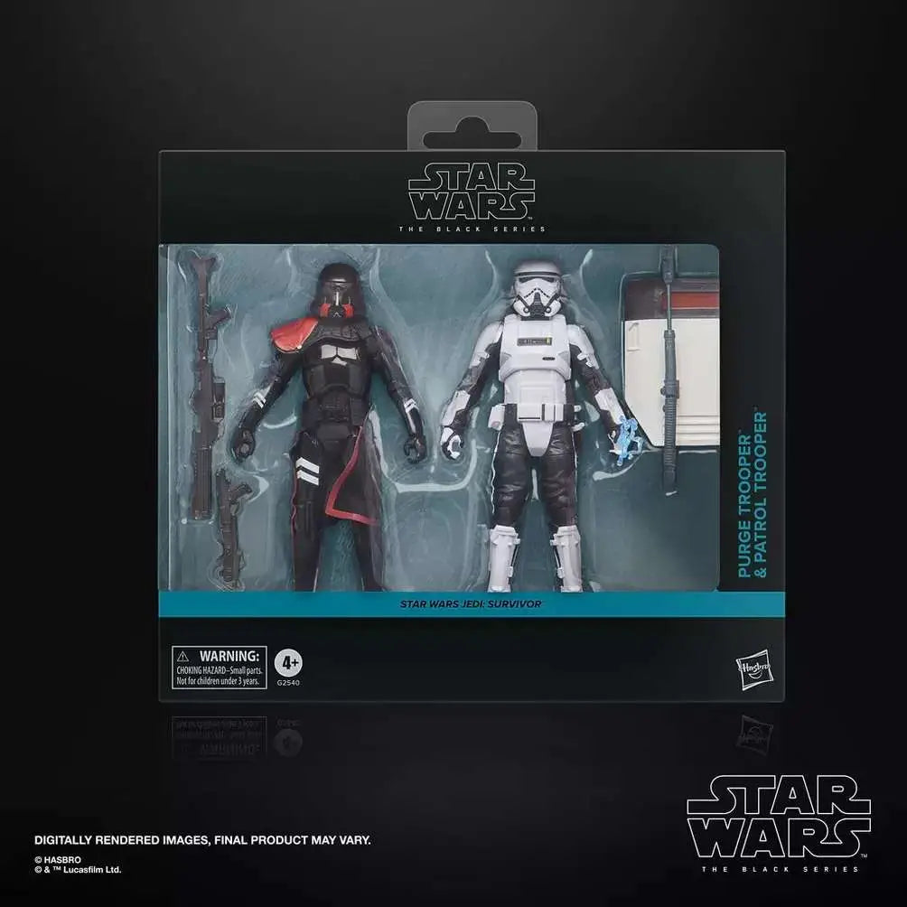 STAR WARS BLACK SERIES JEDI SURVIVOR PURGE TROOPER AND PATROL TROOPER ACTION FIGURES