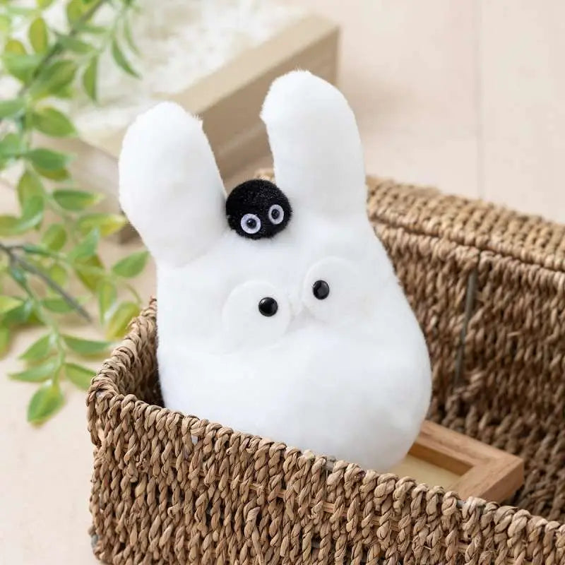 MY NEIGHBOR TOTORO WHITE TOTORO WITH SUSUWATARI BEANBAG PLUSH