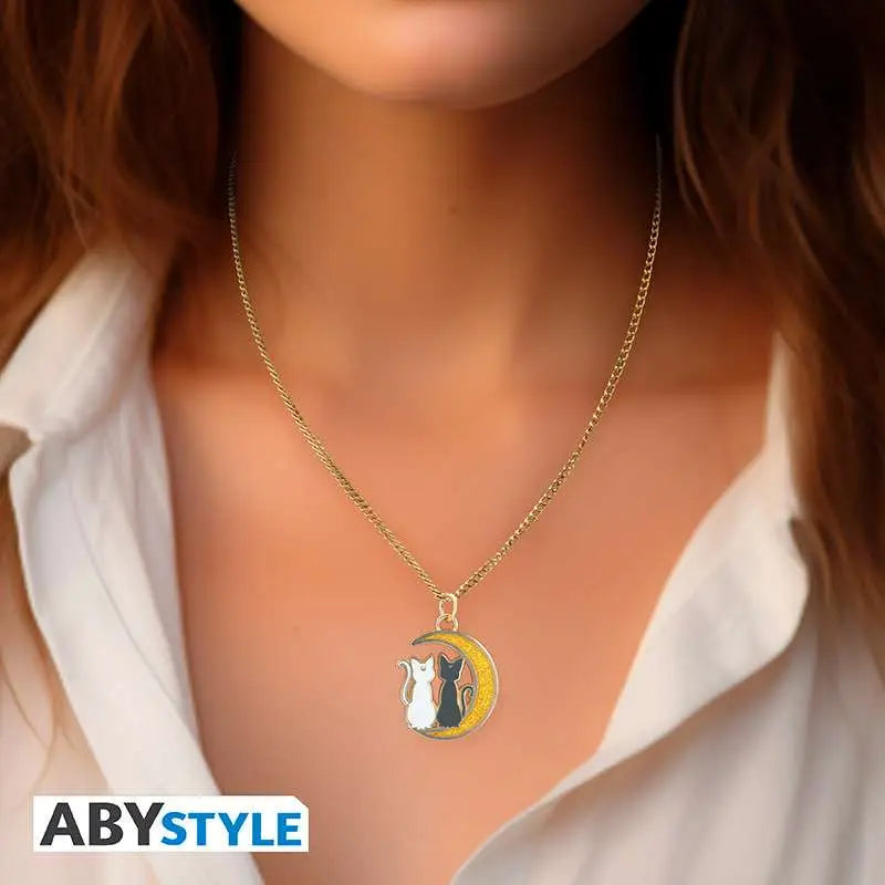 SAILOR MOON CATS ON THE MOON PENDANT NECKLACE