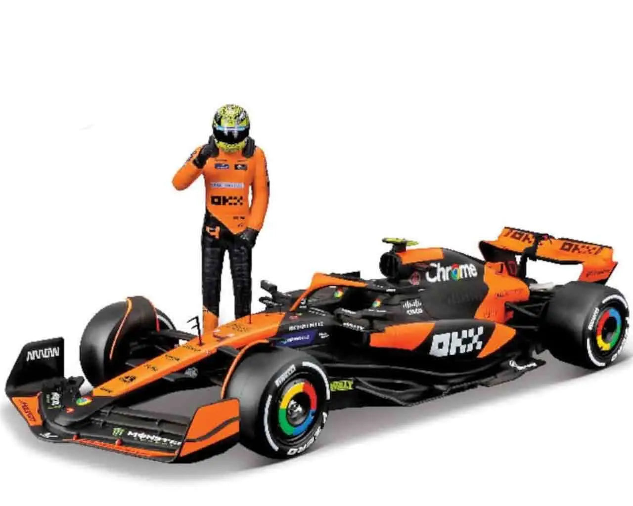 F1 MC LAREN MCL38 WITH NORRIS FIGURE - 1:24 DIE-CAST MODEL
