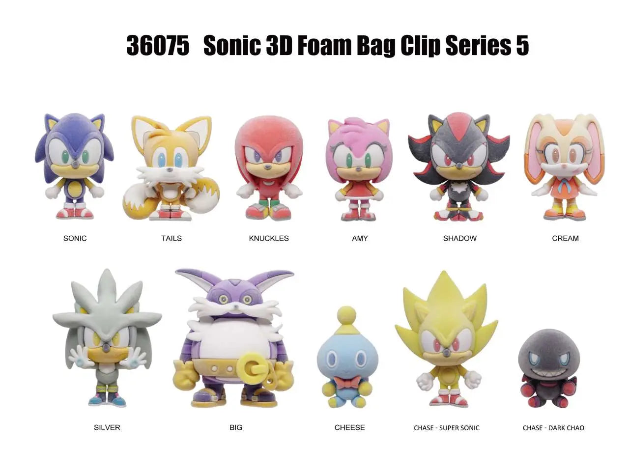 SONIC S5 FLOCKED! BAG CLIP BLIND BOX DISPLAY (24)