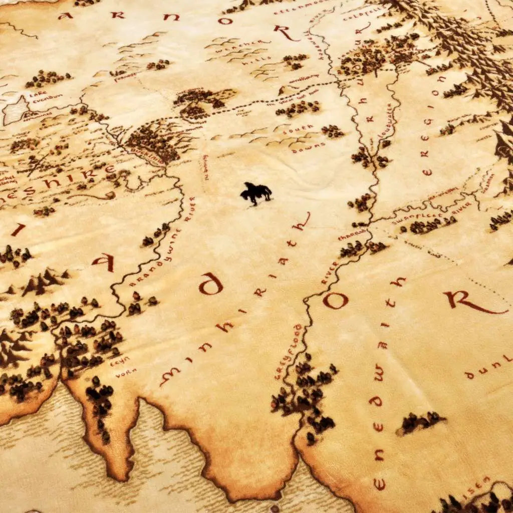 THE LORD OF THE RINGS MIDDLEEARTH MAP COZY BLANKET