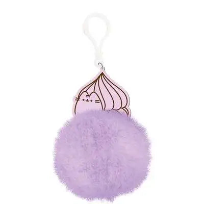 PUSHEEN LAVENDER POM POM KEYCHAIN