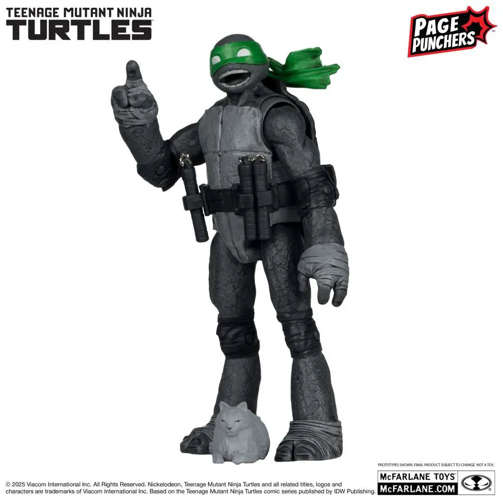TEENAGE MUTANT NINJA TURTLES 5inch MICHELANGELO FIGURE WITH COMIC (B,W&G VARIANT)