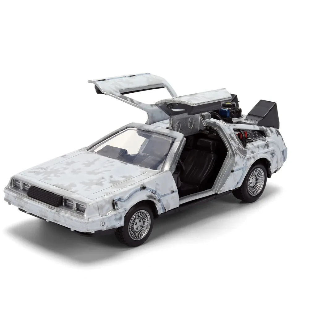 BACK TO THE FUTURE PART I - 1982 DE LOREAN DMC 12 WITH FROST EFFECT -  40TH ANNIVERSARY LIMITED EDITION 1:32 DIE-CAST MODEL