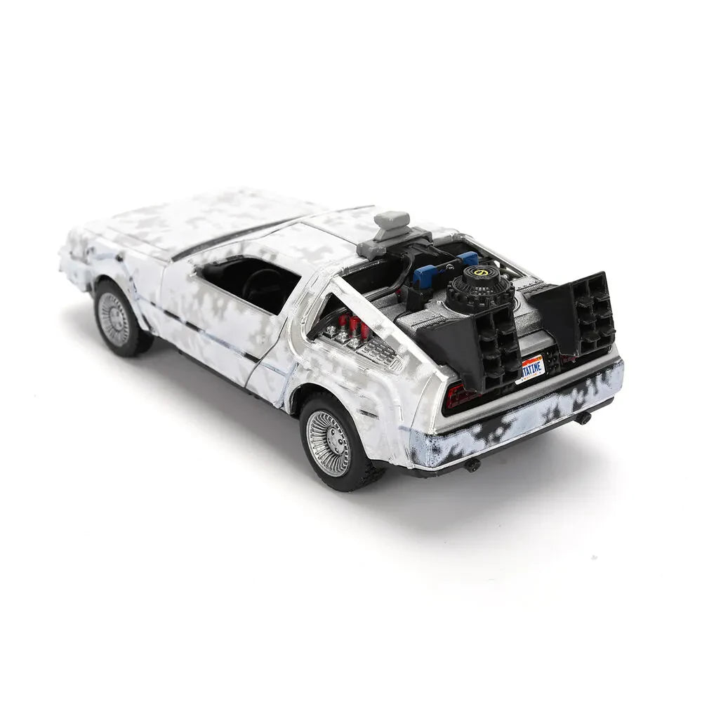 BACK TO THE FUTURE PART I - 1982 DE LOREAN DMC 12 WITH FROST EFFECT -  40TH ANNIVERSARY LIMITED EDITION 1:32 DIE-CAST MODEL