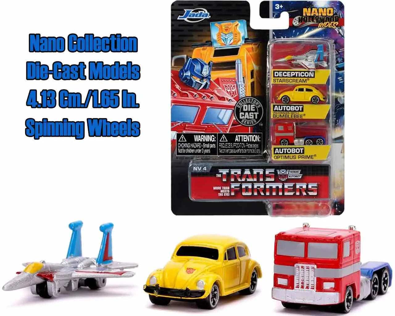 TRANSFORMES G1 – 3 VEHICLES SET - DIE-CAST NANO MODELS