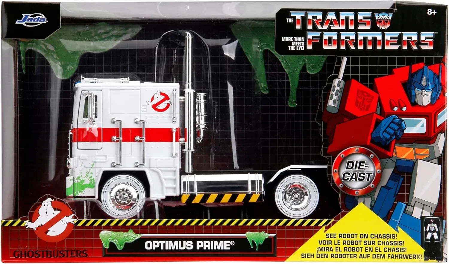 TRANSFORMERS G1 GHOSTBUSTERS - OPTIMUS PRIME x ECTO-1 - 1:24 DIE-CAST MODEL