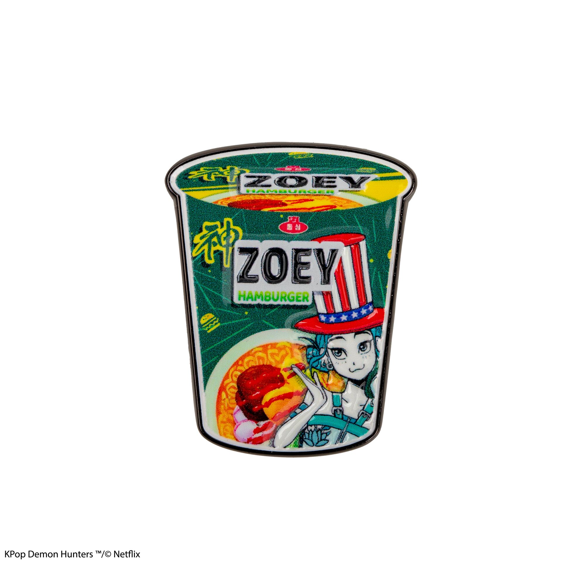 KPOP DEMON HUNTERS ZOEY HAMBURGER NOODLES PIN