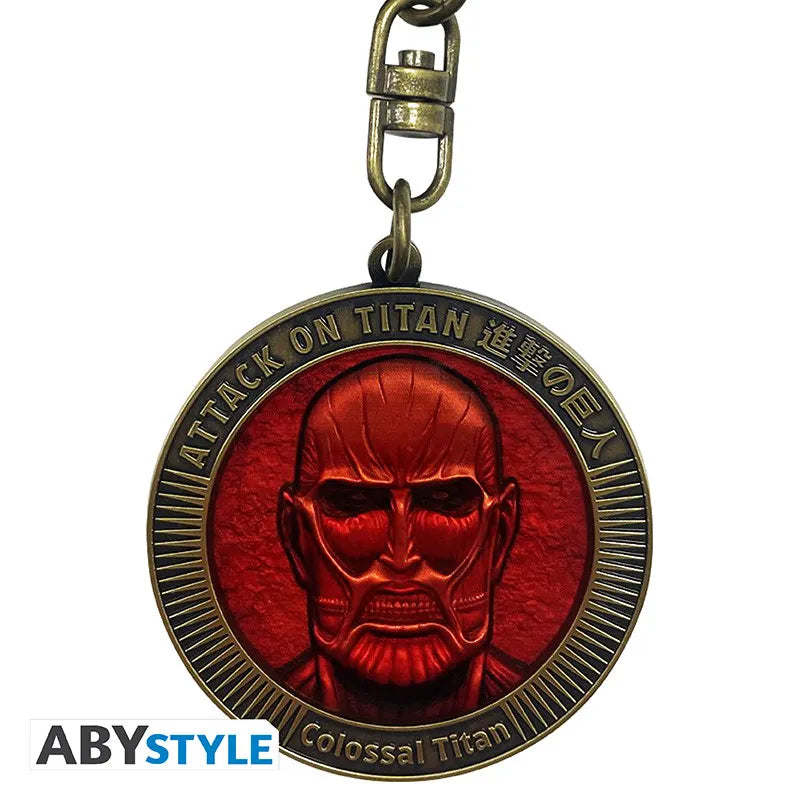 ATTACK ON TITAN COLOSSAL TITAN MEDALLION KEYCHAIN