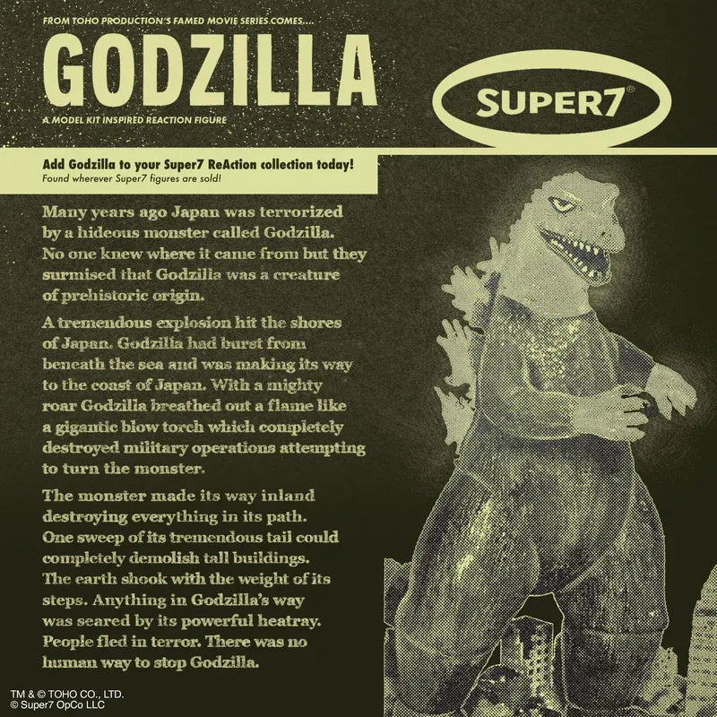 TOHO REACTION GODZILLA MODEL KIT GLOW FIGURE