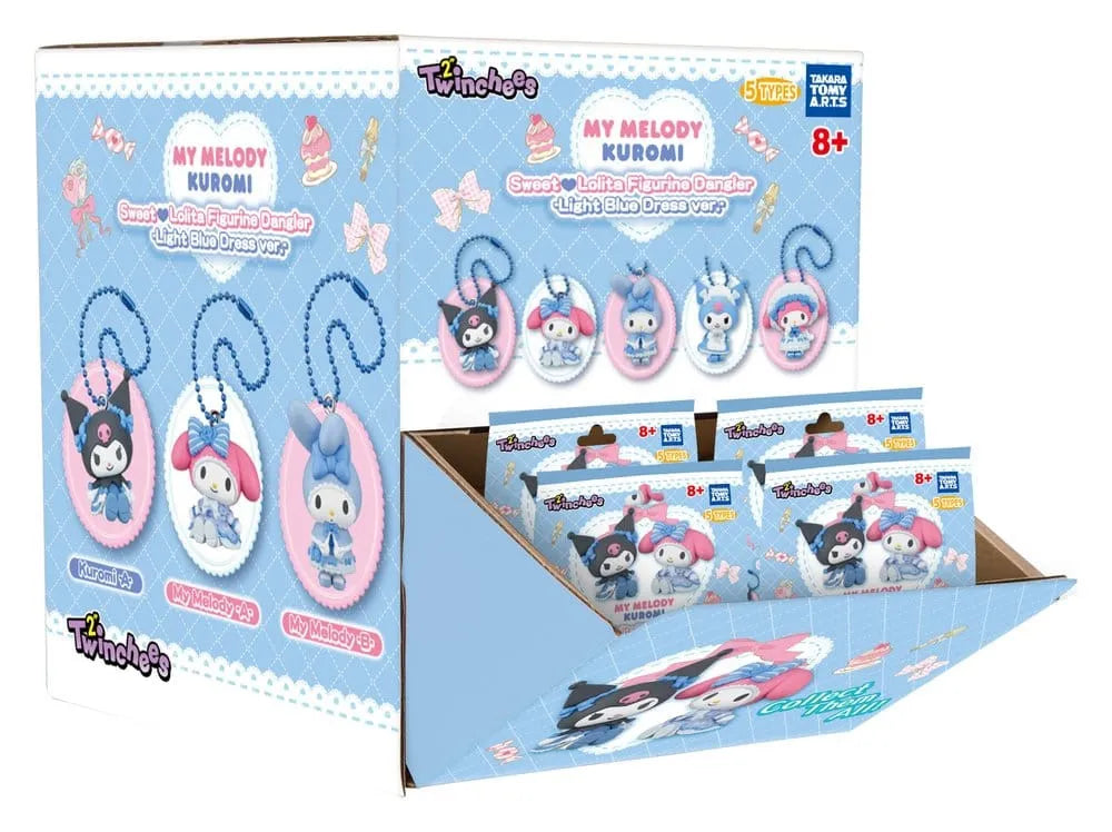 MY MELODY & KUROMI TWINCHEES SWEET LOLITA FIGURINE DANGLER - LIGHT BLUE DRESS VER. DISPLAY (24)