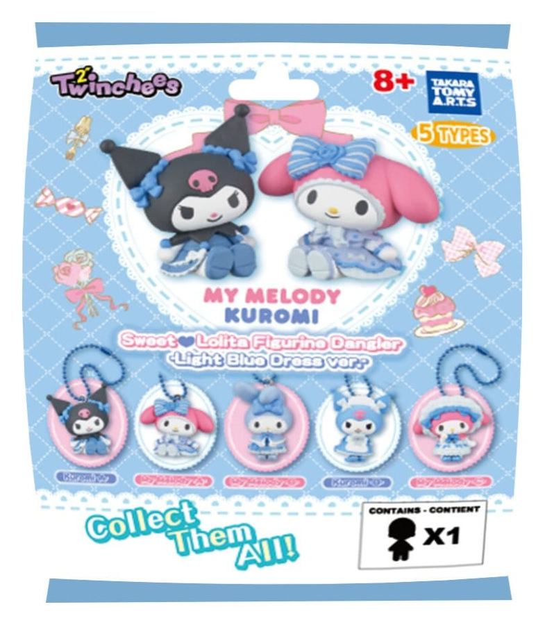 MY MELODY & KUROMI TWINCHEES SWEET LOLITA FIGURINE DANGLER - LIGHT BLUE DRESS VER. DISPLAY (24)