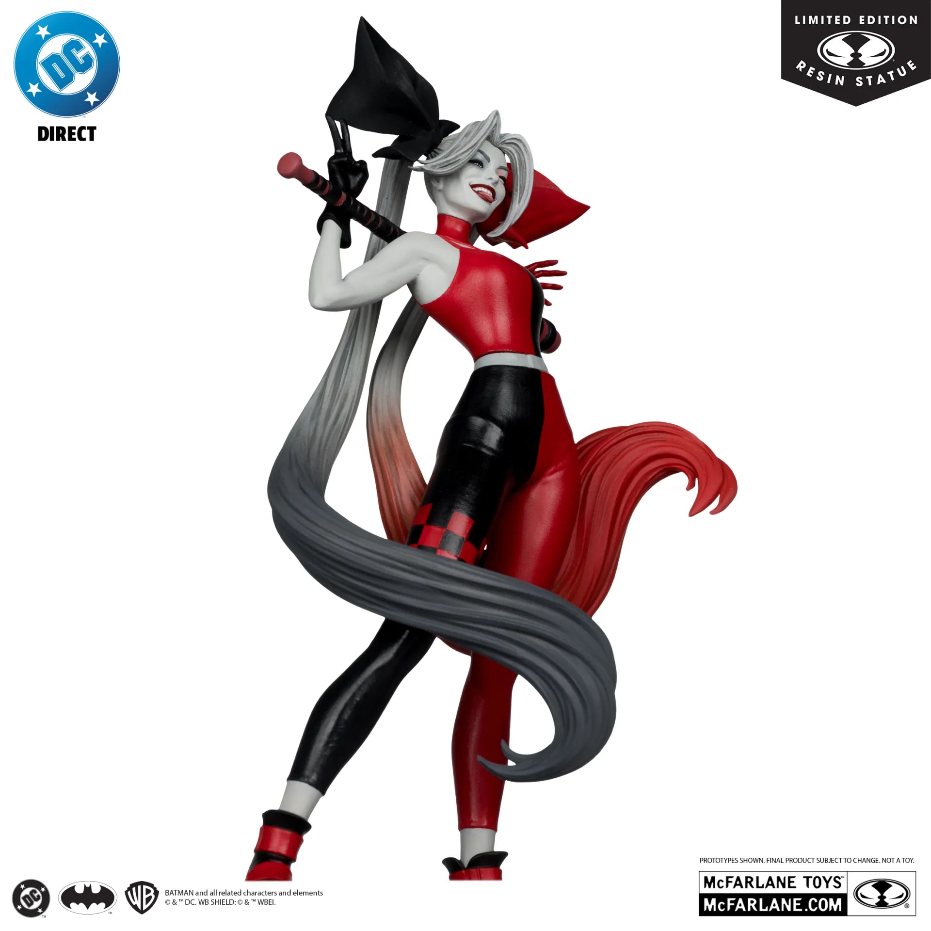 DC DIRECT HARLEY QUINN:RED,WHITE&BLACK HARLEY QUINN BY ALEX GARNER RESIN STATUE