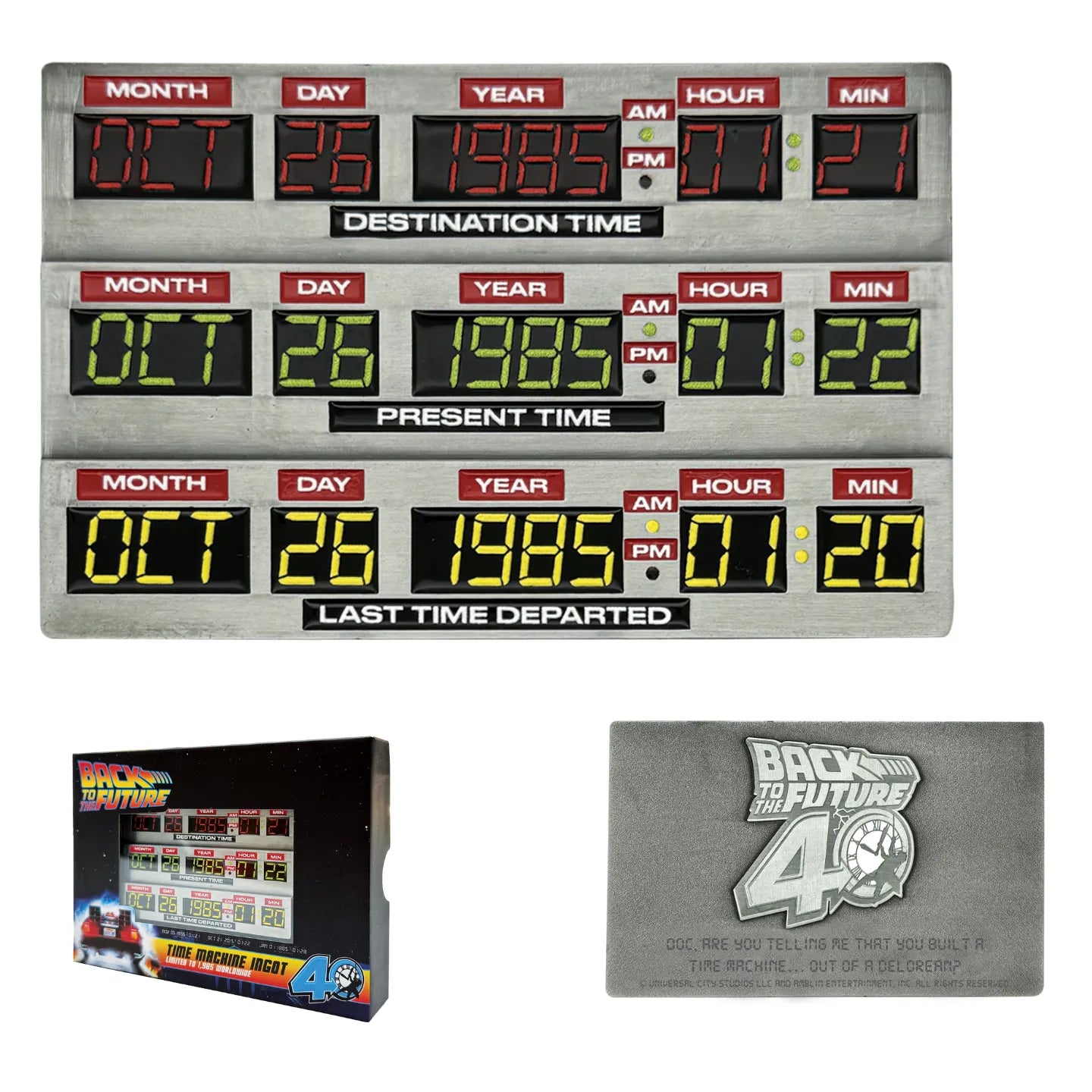 BACK TO THE FUTURE TIME CIRCUIT LIMTED EDITION METAL INGOT