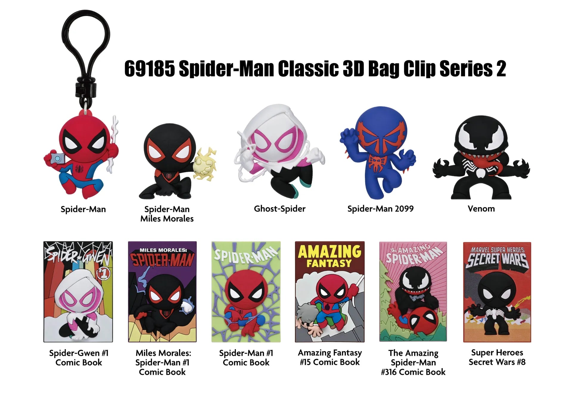 SPIDER MAN CLASSIC S2 BAG CLIP BLIND BOX DISPLAY (24)