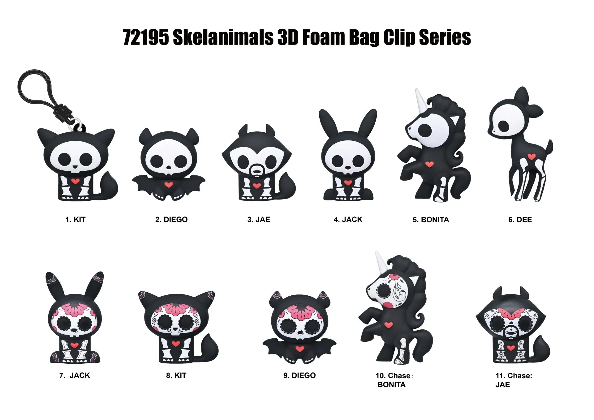 SKELANIMALS BAG CLIP BLIND BOX DISPLAY (24)