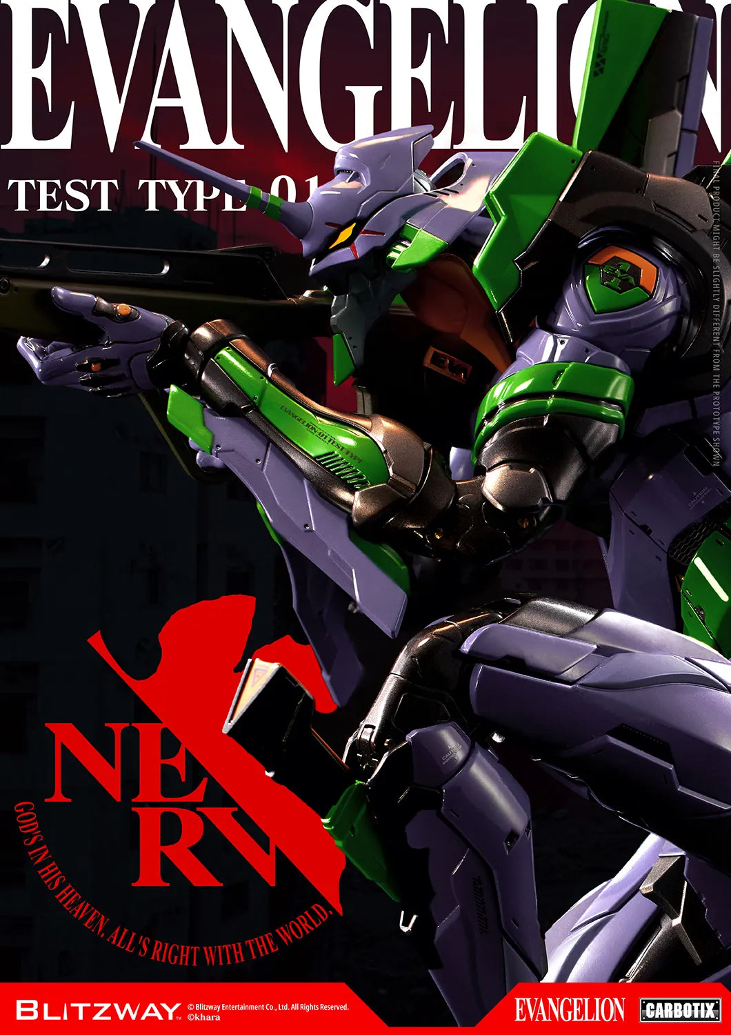 EVANGELION UNIT-01 TEST TYPE STANDARD CARBOTIX ACTION FIGURE