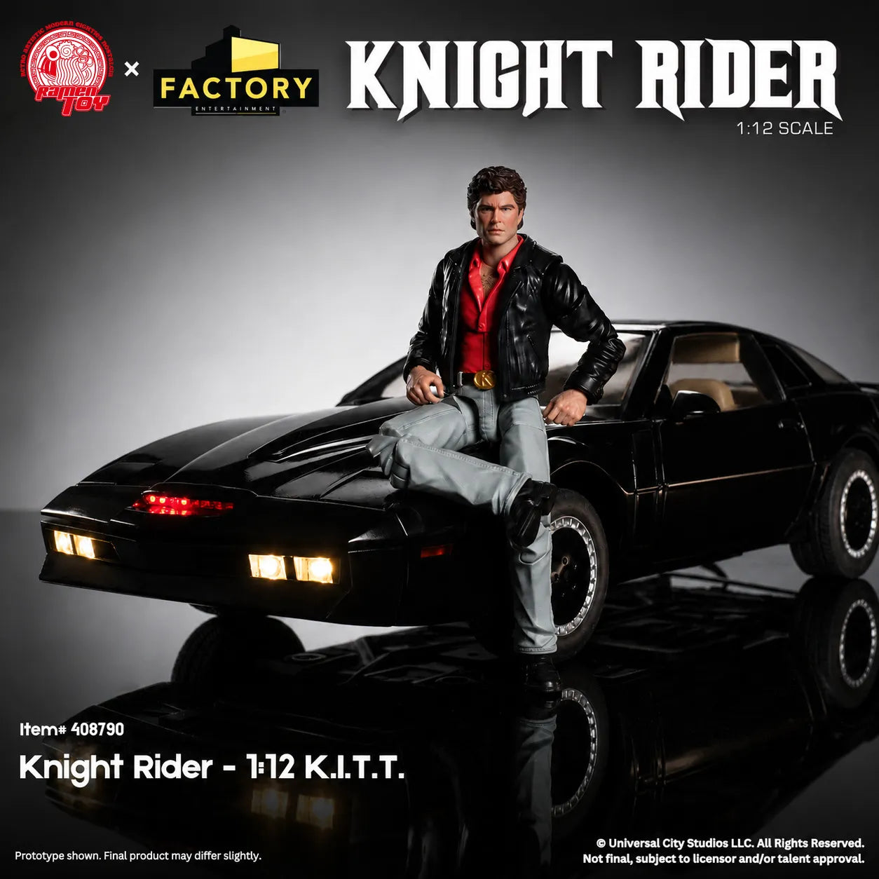 KNIGHT RIDER 1:12 SCALE KITT VEHICLE & MICHAEL KNIGHT ACTION FIGURE