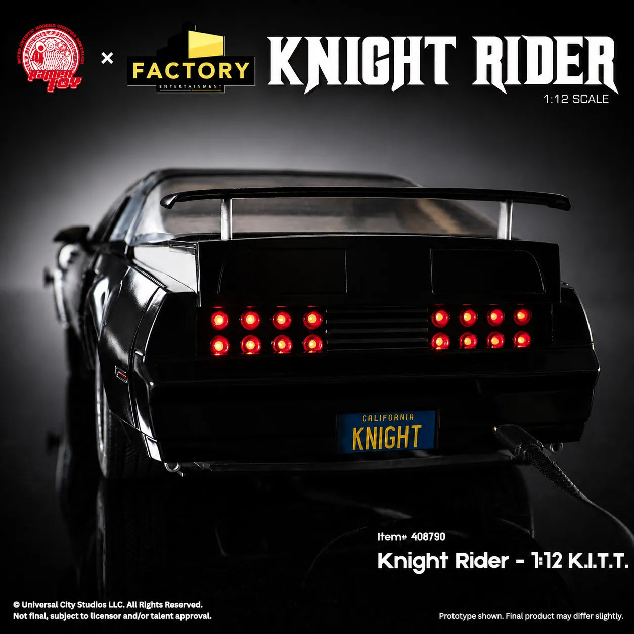KNIGHT RIDER 1:12 SCALE KITT VEHICLE & MICHAEL KNIGHT ACTION FIGURE
