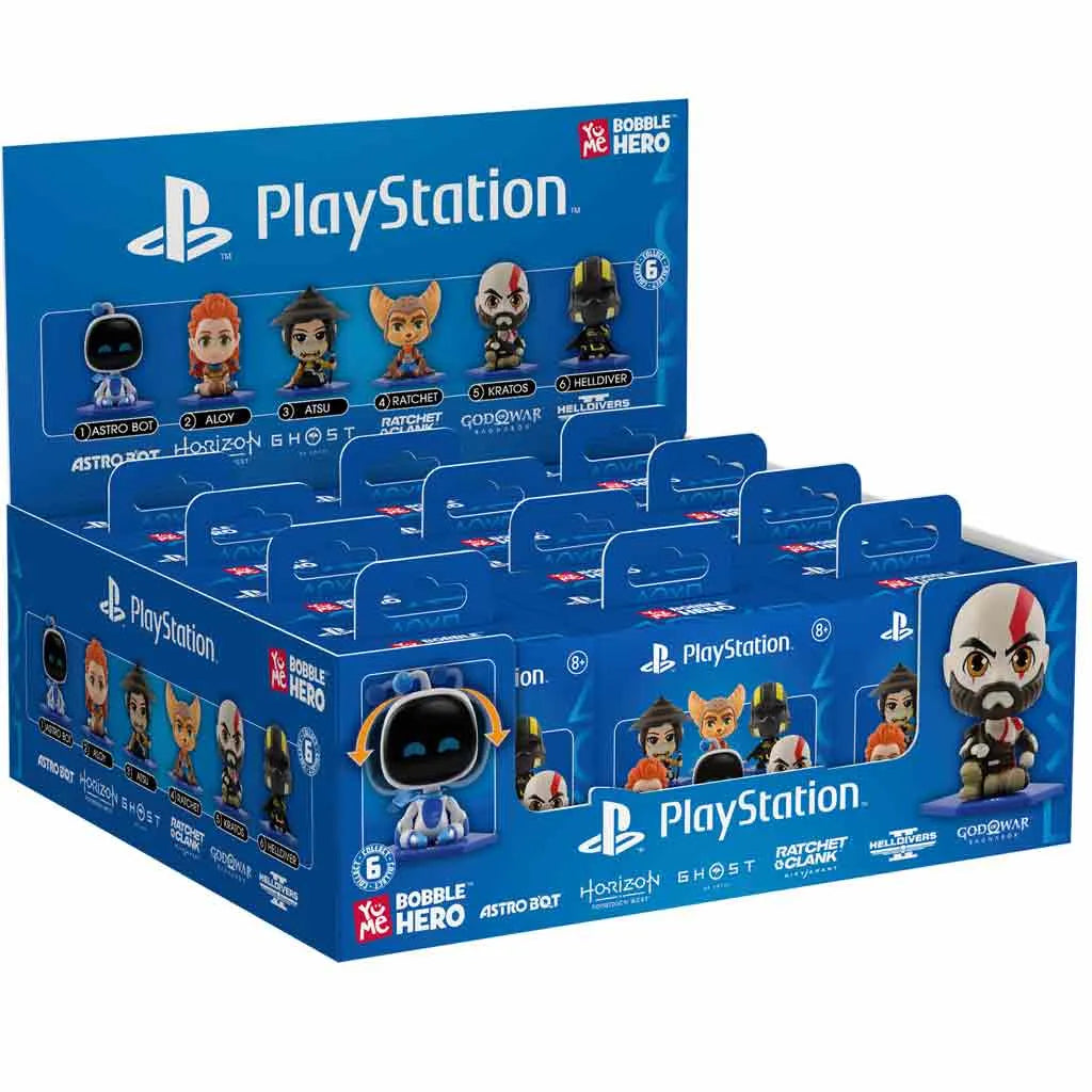 SONY PLAYSTATION - ALL STARS BOBBLE HEAD - BLIND BOX COUNTER DISPLAY (12)